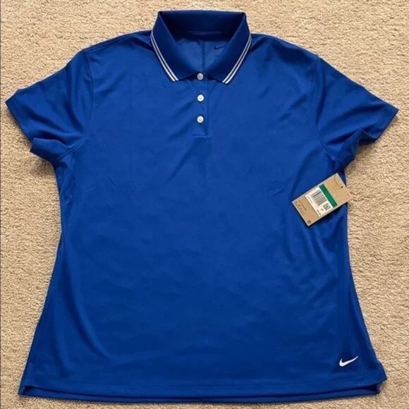 NWT Nike Women's Royal Blue Golf Polo - Athletic Wear - Golf Pro - Size XL - Picture 2 of 5